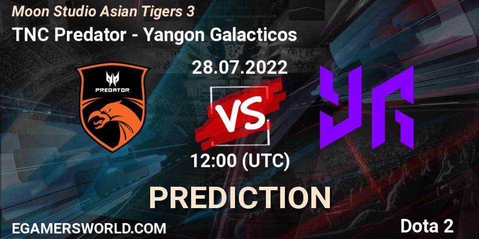 TNC Predator vs Yangon Galacticos: Match Prediction. 28.07.2022 at 12:49, Dota 2, Moon Studio Asian Tigers 3