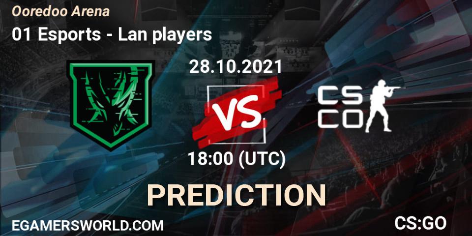01 Esports vs Lan players: Match Prediction. 28.10.2021 at 17:30, Counter-Strike (CS2), Ooredoo Arena