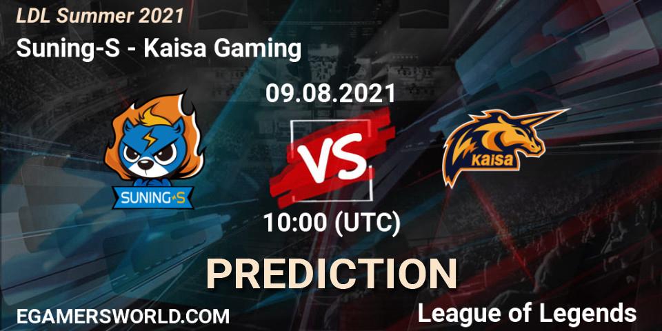 Suning-S vs Kaisa Gaming: Match Prediction. 09.08.21, LoL, LDL Summer 2021