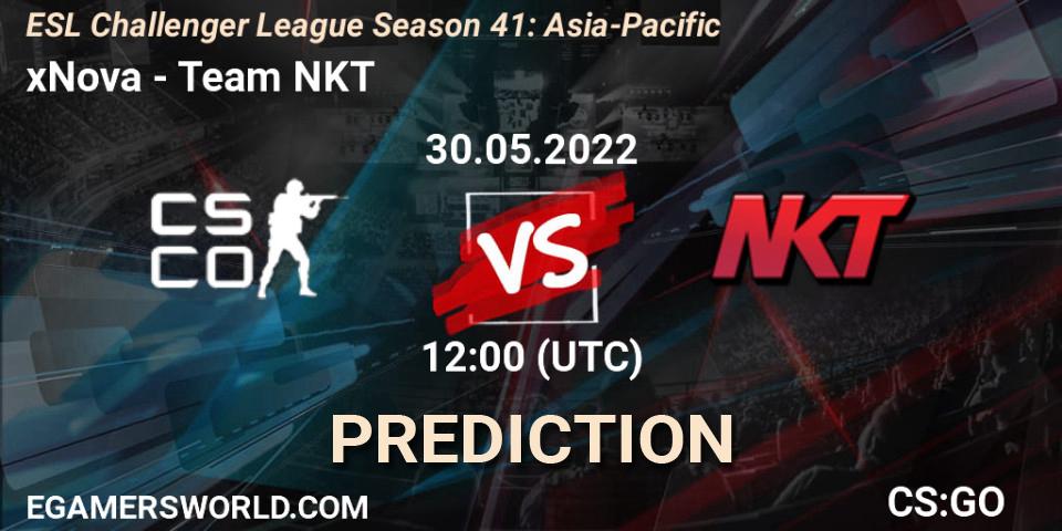 xNova vs Team NKT: Match Prediction. 30.05.2022 at 12:00, Counter-Strike (CS2), ESL Challenger League Season 41: Asia-Pacific