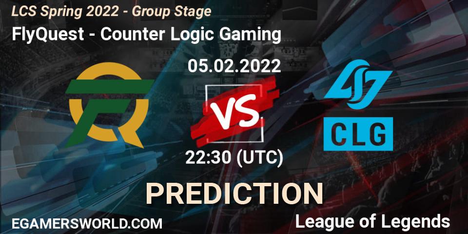FlyQuest vs Counter Logic Gaming: Match Prediction. 05.02.2022 at 22:30, LoL, LCS Spring 2022 - Group Stage