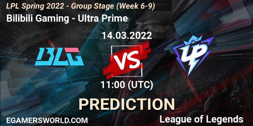 Bilibili Gaming vs Ultra Prime: Match Prediction. 14.03.2022 at 11:00, LoL, LPL Spring 2022 - Group Stage (Week 6-9)