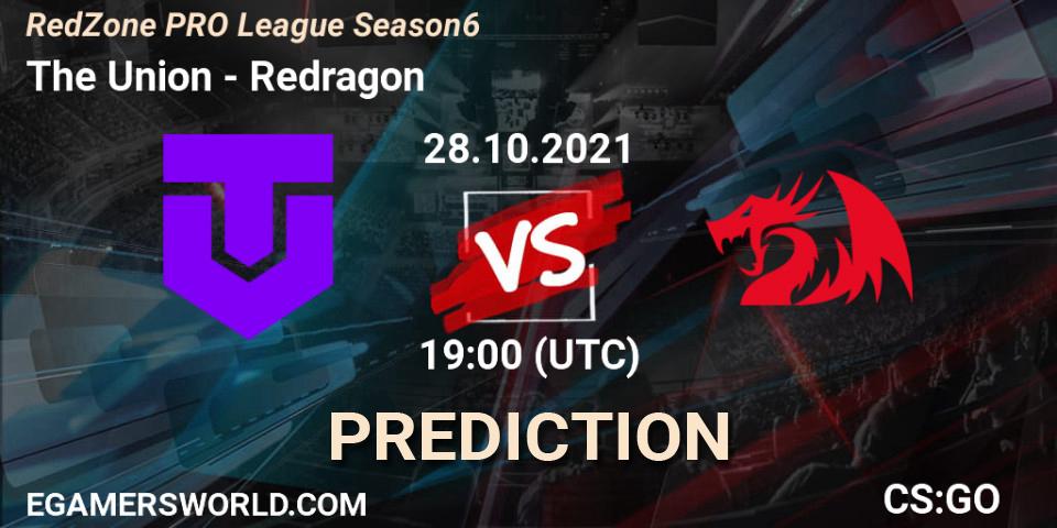 The Union vs Redragon: Match Prediction. 28.10.2021 at 20:00, Counter-Strike (CS2), RedZone PRO League Season 6