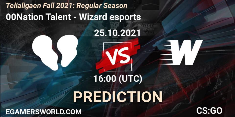 00Nation Talent vs Wizard esports: Match Prediction. 25.10.2021 at 16:00, Counter-Strike (CS2), Telialigaen Fall 2021: Regular Season