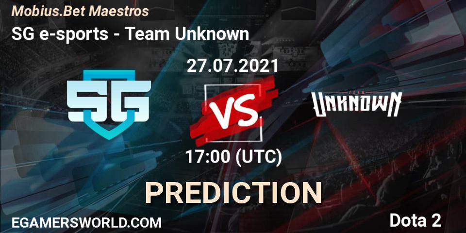 SG e-sports vs Team Unknown: Match Prediction. 27.07.21, Dota 2, Mobius.Bet Maestros