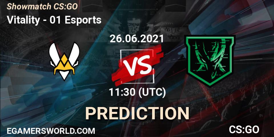 Vitality vs 01 Esports: Match Prediction. 26.06.2021 at 11:30, Counter-Strike (CS2), Showmatch CS:GO