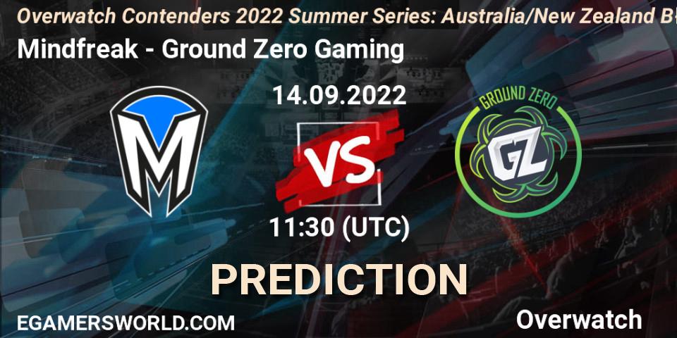 Mindfreak vs Ground Zero Gaming: Match Prediction. 15.09.22, Overwatch, Overwatch Contenders 2022 Summer Series: Australia/New Zealand B-Sides
