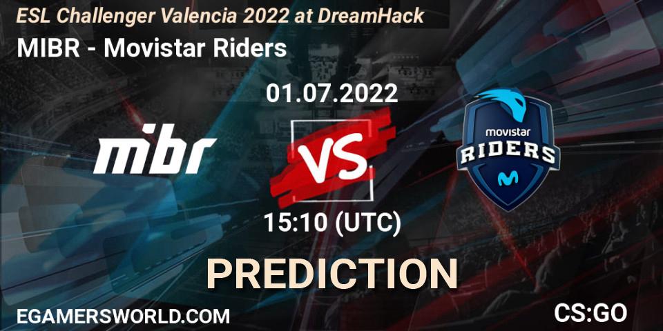 MIBR vs Movistar Riders: Match Prediction. 01.07.2022 at 15:25, Counter-Strike (CS2), ESL Challenger Valencia 2022 at DreamHack