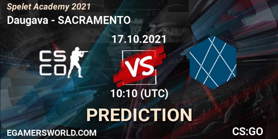 Daugava vs SACRAMENTO: Match Prediction. 17.10.2021 at 10:10, Counter-Strike (CS2), Spelet Academy 2021