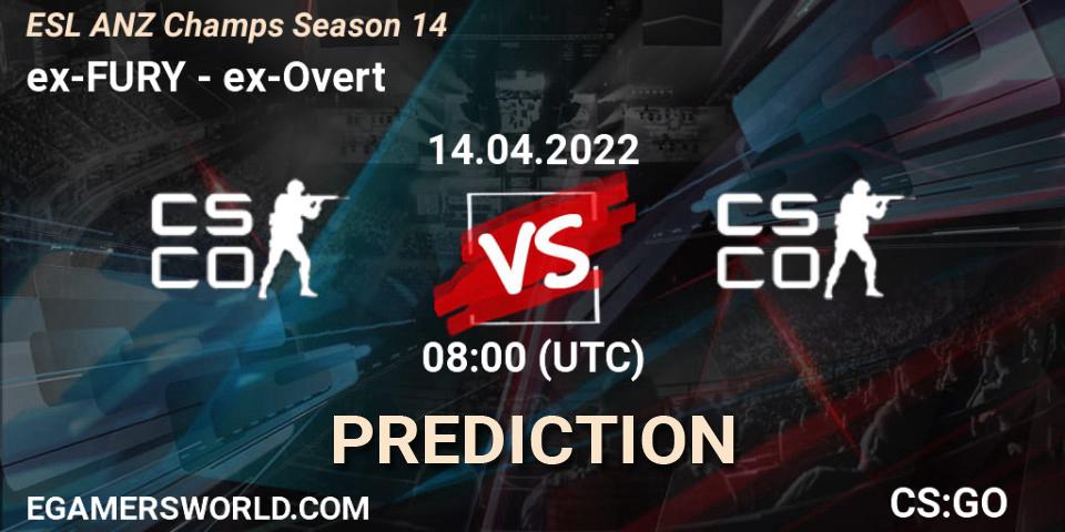 ex-FURY vs Antic Esports: Match Prediction. 14.04.2022 at 08:00, Counter-Strike (CS2), ESL ANZ Champs Season 14