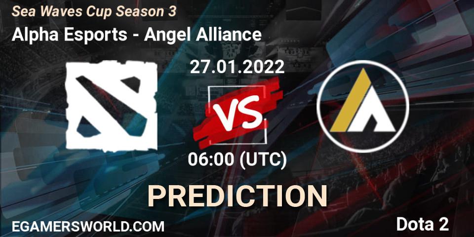 Alpha Esports vs Angel Alliance: Match Prediction. 27.01.2022 at 06:11, Dota 2, Sea Waves Cup Season 3
