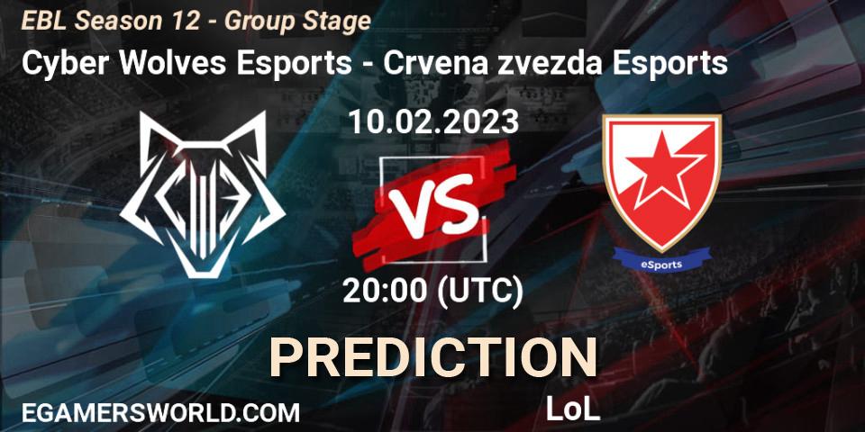 Cyber Wolves Esports vs Crvena zvezda Esports: Match Prediction. 10.02.23, LoL, EBL Season 12 - Group Stage