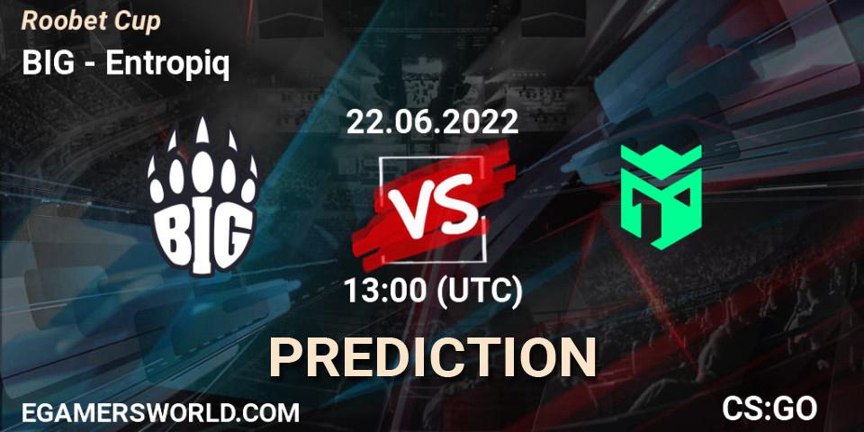 BIG vs Entropiq: Match Prediction. 22.06.2022 at 13:00, Counter-Strike (CS2), Roobet Cup