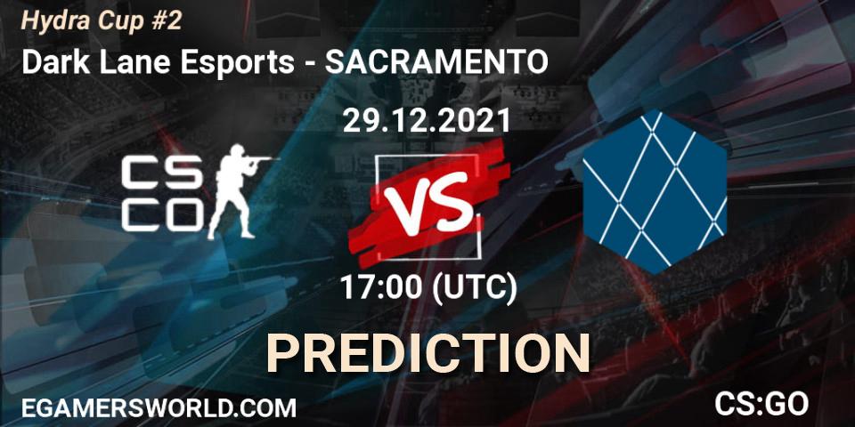 Dark Lane Esports vs SACRAMENTO: Match Prediction. 29.12.2021 at 17:00, Counter-Strike (CS2), Hydra Cup #2