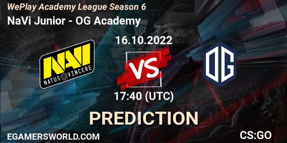 NaVi Junior vs OG Academy: Match Prediction. 28.10.2022 at 15:55, Counter-Strike (CS2), WePlay Academy League Season 6