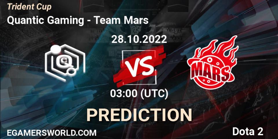 Quantic Gaming vs Team Mars: Match Prediction. 28.10.2022 at 03:00, Dota 2, Trident Cup