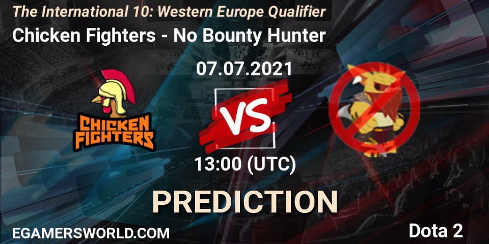 Chicken Fighters vs No Bounty Hunter: Match Prediction. 07.07.2021 at 09:01, Dota 2, The International 10: Western Europe Qualifier