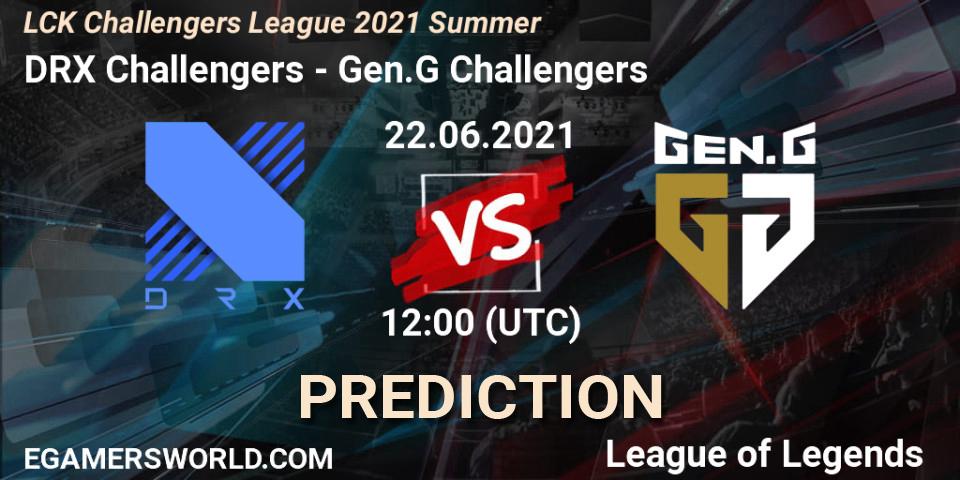 DRX Challengers vs Gen.G Challengers: Match Prediction. 22.06.2021 at 12:20, LoL, LCK Challengers League 2021 Summer