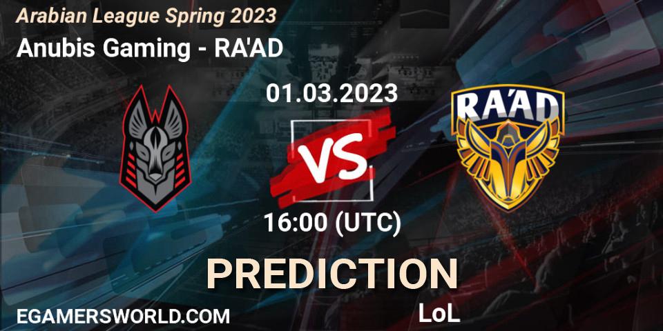 Anubis Gaming vs RA'AD: Match Prediction. 08.02.23, LoL, Arabian League Spring 2023