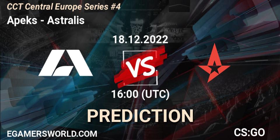 Apeks vs Astralis: Match Prediction. 18.12.22, CS2 (CS:GO), CCT Central Europe Series #4
