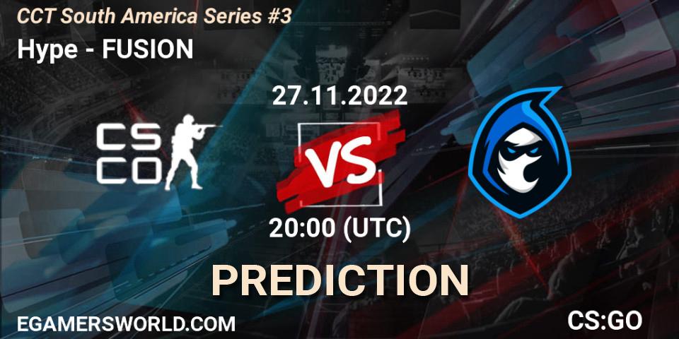Hype vs FUSION: Match Prediction. 27.11.2022 at 20:00, Counter-Strike (CS2), CCT South America Series #3