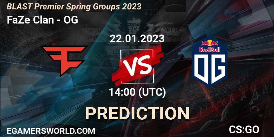 FaZe Clan vs OG: Match Prediction. 22.01.2023 at 14:00, Counter-Strike (CS2), BLAST Premier Spring Groups 2023