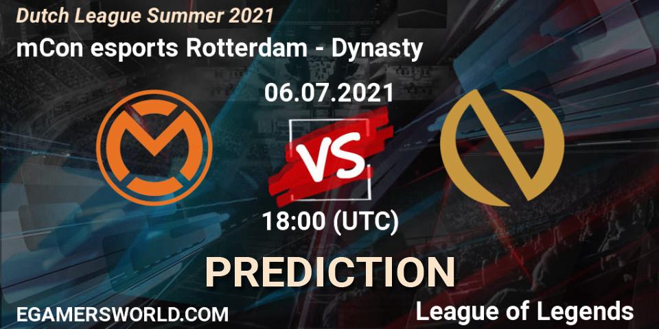mCon esports Rotterdam vs Dynasty: Match Prediction. 08.06.2021 at 19:00, LoL, Dutch League Summer 2021