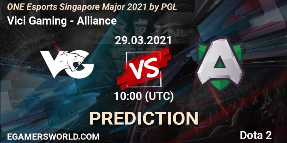 Vici Gaming vs Alliance: Match Prediction. 29.03.2021 at 11:40, Dota 2, ONE Esports Singapore Major 2021