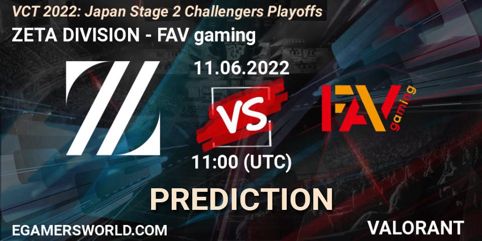 ZETA DIVISION vs FAV gaming: Match Prediction. 11.06.2022 at 12:10, VALORANT, VCT 2022: Japan Stage 2 Challengers Playoffs
