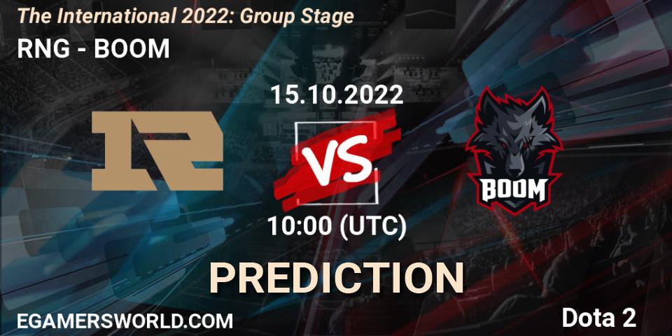 RNG vs BOOM: Match Prediction. 15.10.22, Dota 2, The International 2022: Group Stage