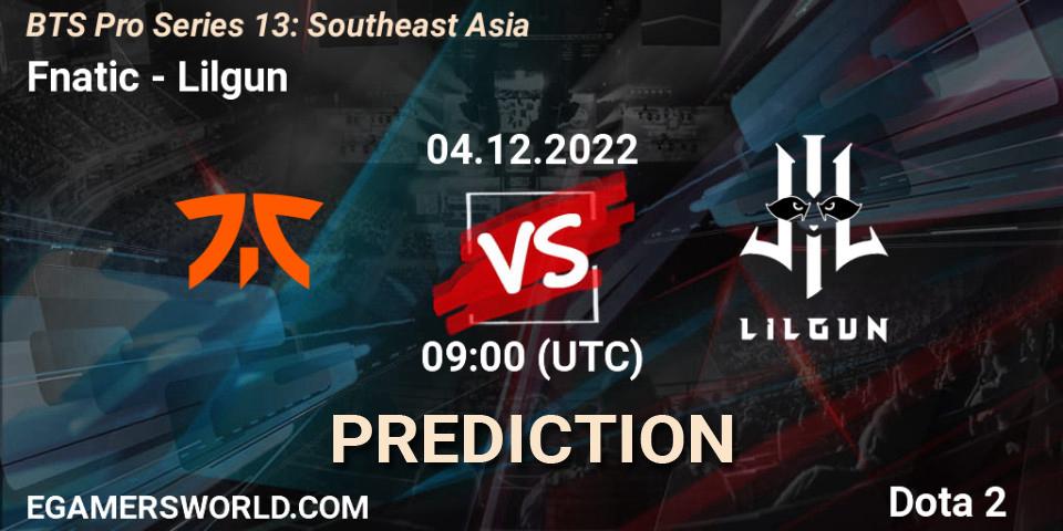 Fnatic vs Lilgun: Match Prediction. 27.11.22, Dota 2, BTS Pro Series 13: Southeast Asia