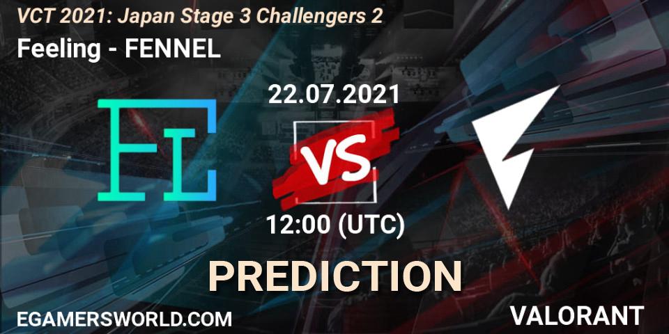 Feeling vs FENNEL: Match Prediction. 22.07.2021 at 12:00, VALORANT, VCT 2021: Japan Stage 3 Challengers 2