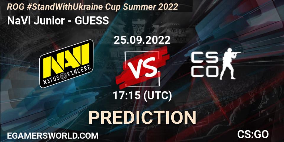 NaVi Junior vs GUESS: Match Prediction. 25.09.2022 at 17:15, Counter-Strike (CS2), ROG #StandWithUkraine Cup Summer 2022