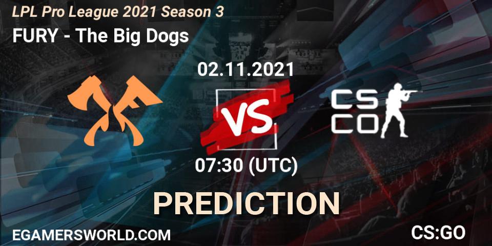 FURY vs The Big Dogs: Match Prediction. 02.11.21, CS2 (CS:GO), LPL Pro League 2021 Season 3