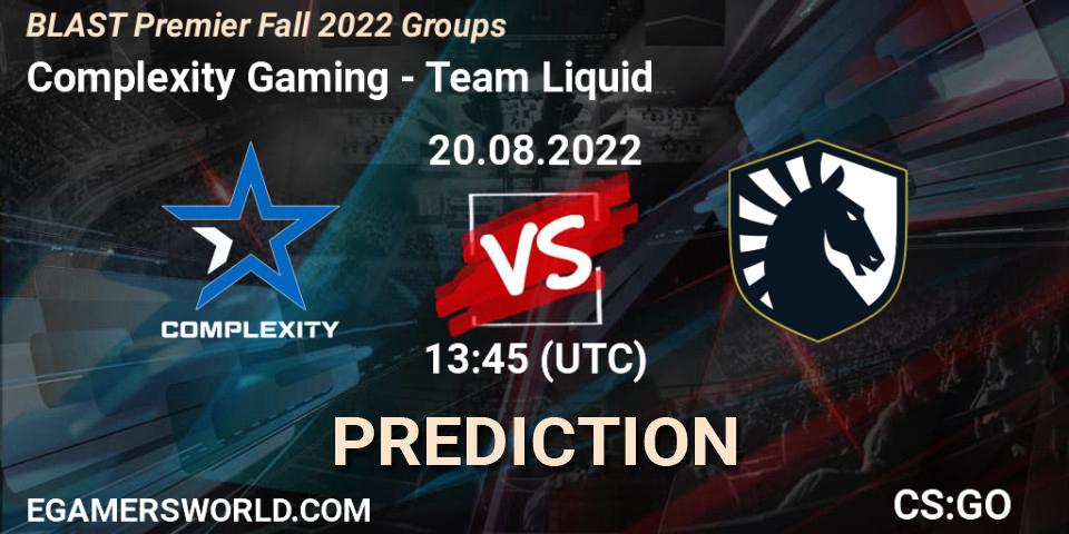 Complexity Gaming vs Team Liquid: Match Prediction. 20.08.2022 at 13:45, Counter-Strike (CS2), BLAST Premier Fall 2022 Groups