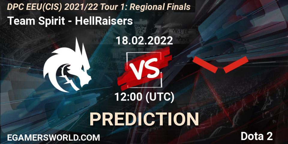 Team Spirit vs HellRaisers: Match Prediction. 18.02.2022 at 13:02, Dota 2, DPC EEU(CIS) 2021/22 Tour 1: Regional Finals