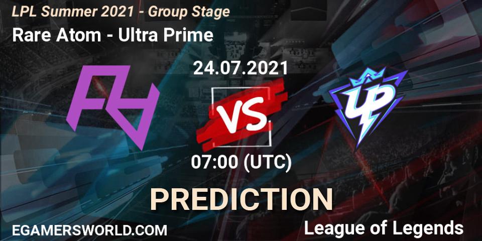 Rare Atom vs Ultra Prime: Match Prediction. 24.07.2021 at 07:00, LoL, LPL Summer 2021 - Group Stage