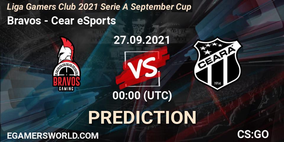 Bravos vs Ceará eSports: Match Prediction. 27.09.2021 at 00:00, Counter-Strike (CS2), Liga Gamers Club 2021 Serie A September Cup