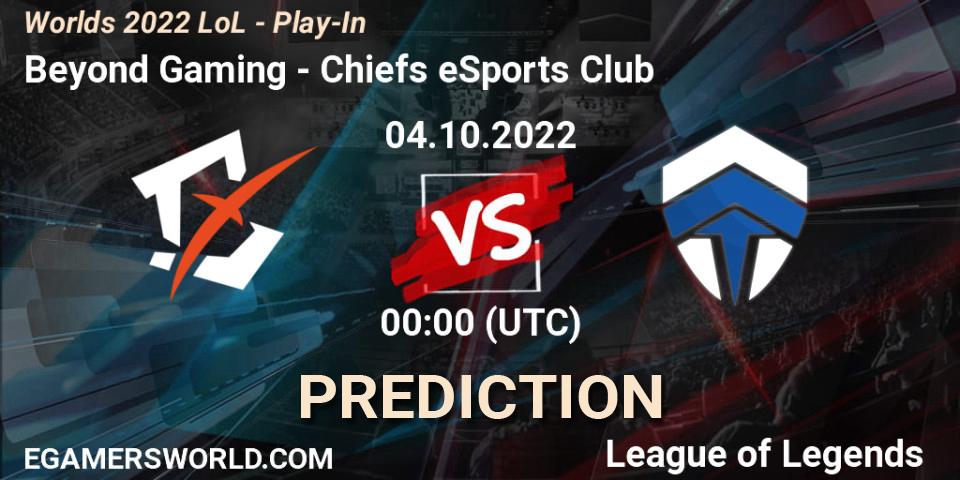 Chiefs eSports Club vs Beyond Gaming: Match Prediction. 02.10.22, LoL, Worlds 2022 LoL - Play-In