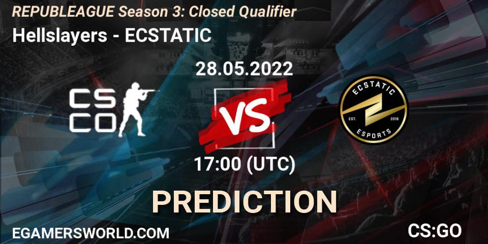 Hellslayers vs ECSTATIC: Match Prediction. 28.05.2022 at 17:00, Counter-Strike (CS2), REPUBLEAGUE Season 3: Closed Qualifier