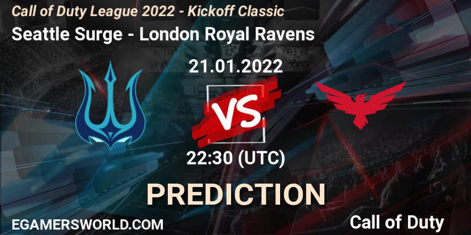 Seattle Surge vs London Royal Ravens: Match Prediction. 21.01.2022 at 22:30, Call of Duty, Call of Duty League 2022 - Kickoff Classic