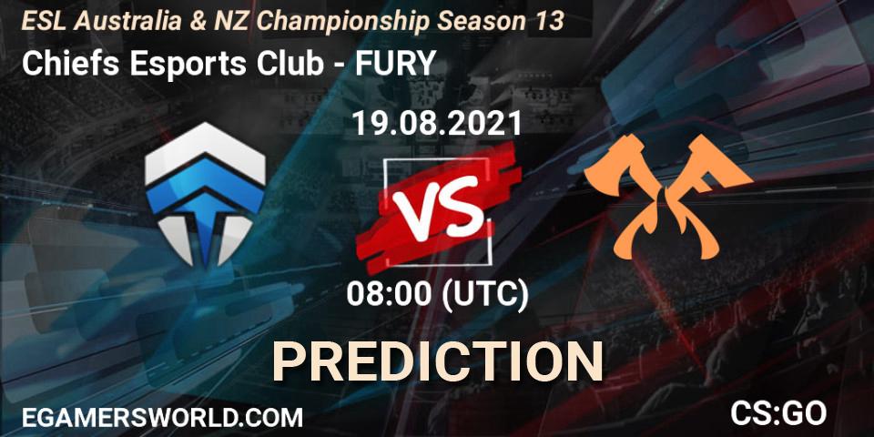 Chiefs Esports Club vs FURY: Match Prediction. 19.08.2021 at 08:00, Counter-Strike (CS2), ESL Australia & NZ Championship Season 13