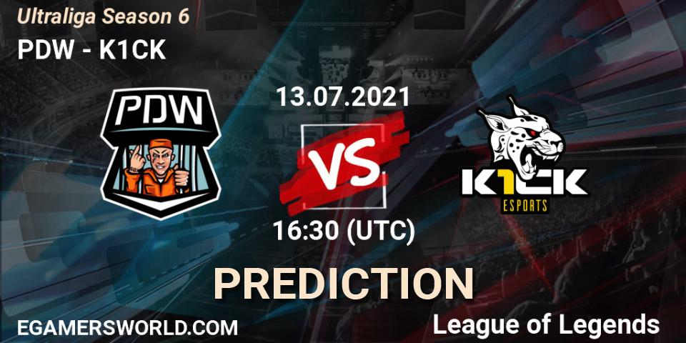 PDW vs K1CK: Match Prediction. 13.07.21, LoL, Ultraliga Season 6