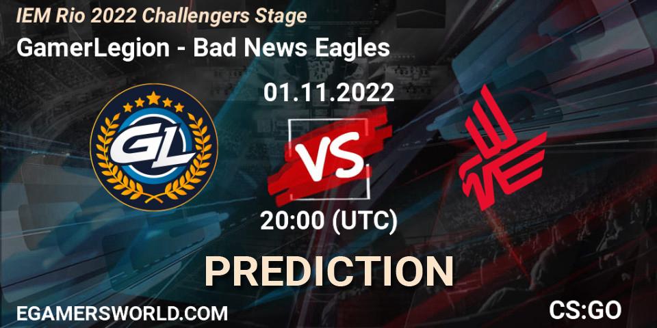 GamerLegion vs Bad News Eagles: Match Prediction. 01.11.2022 at 21:25, Counter-Strike (CS2), IEM Rio 2022 Challengers Stage