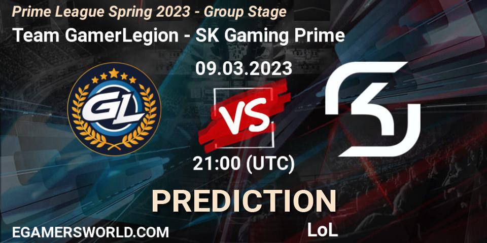 Team GamerLegion vs SK Gaming Prime: Match Prediction. 09.03.2023 at 21:00, LoL, Prime League Spring 2023 - Group Stage