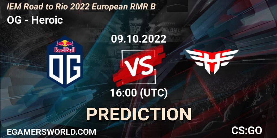 OG vs Heroic: Match Prediction. 09.10.22, CS2 (CS:GO), IEM Road to Rio 2022 European RMR B