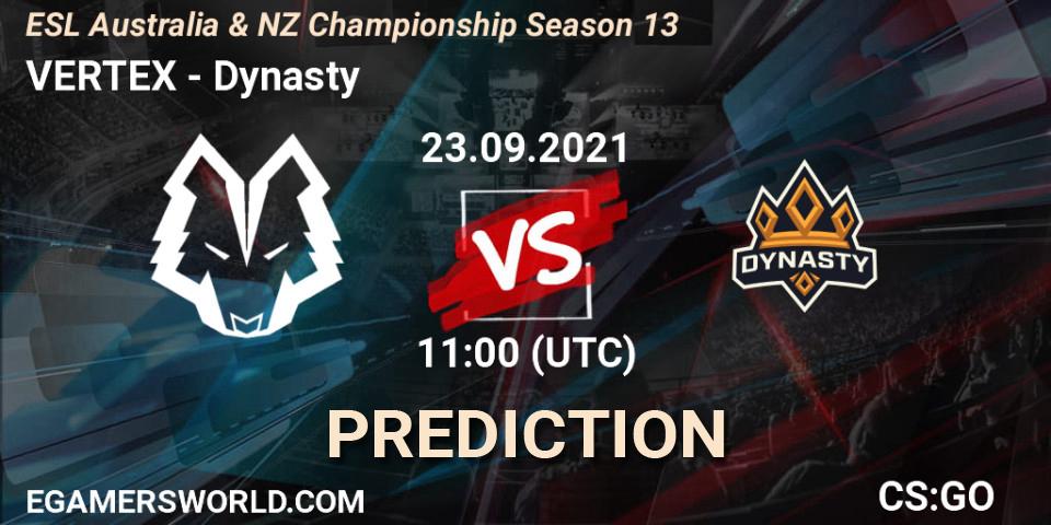 VERTEX vs Ground Zero: Match Prediction. 23.09.21, CS2 (CS:GO), ESL Australia & NZ Championship Season 13