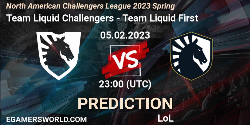 Team Liquid Challengers vs Team Liquid First: Match Prediction. 05.02.23, LoL, NACL 2023 Spring - Group Stage