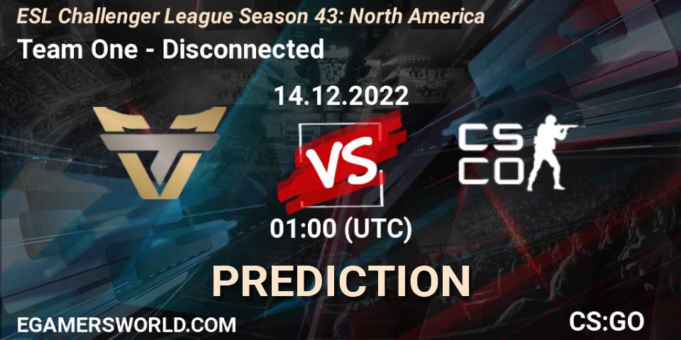 Team One vs Disconnected: Match Prediction. 14.12.22, CS2 (CS:GO), ESL Challenger League Season 43: North America