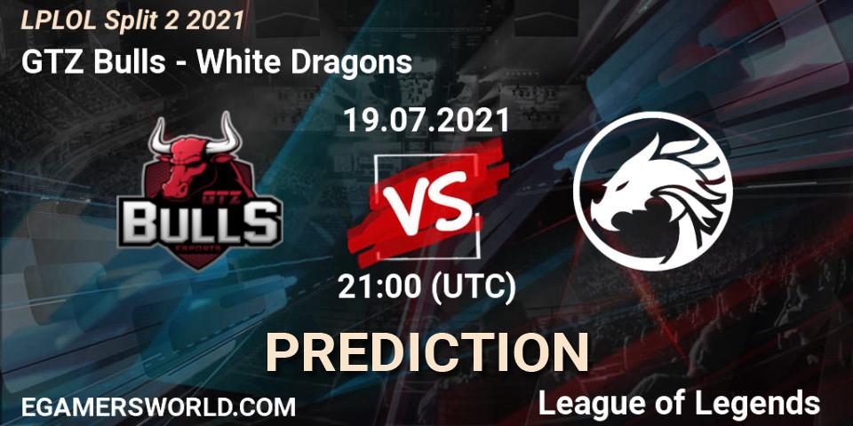 GTZ Bulls vs White Dragons: Match Prediction. 19.07.2021 at 21:10, LoL, LPLOL Split 2 2021